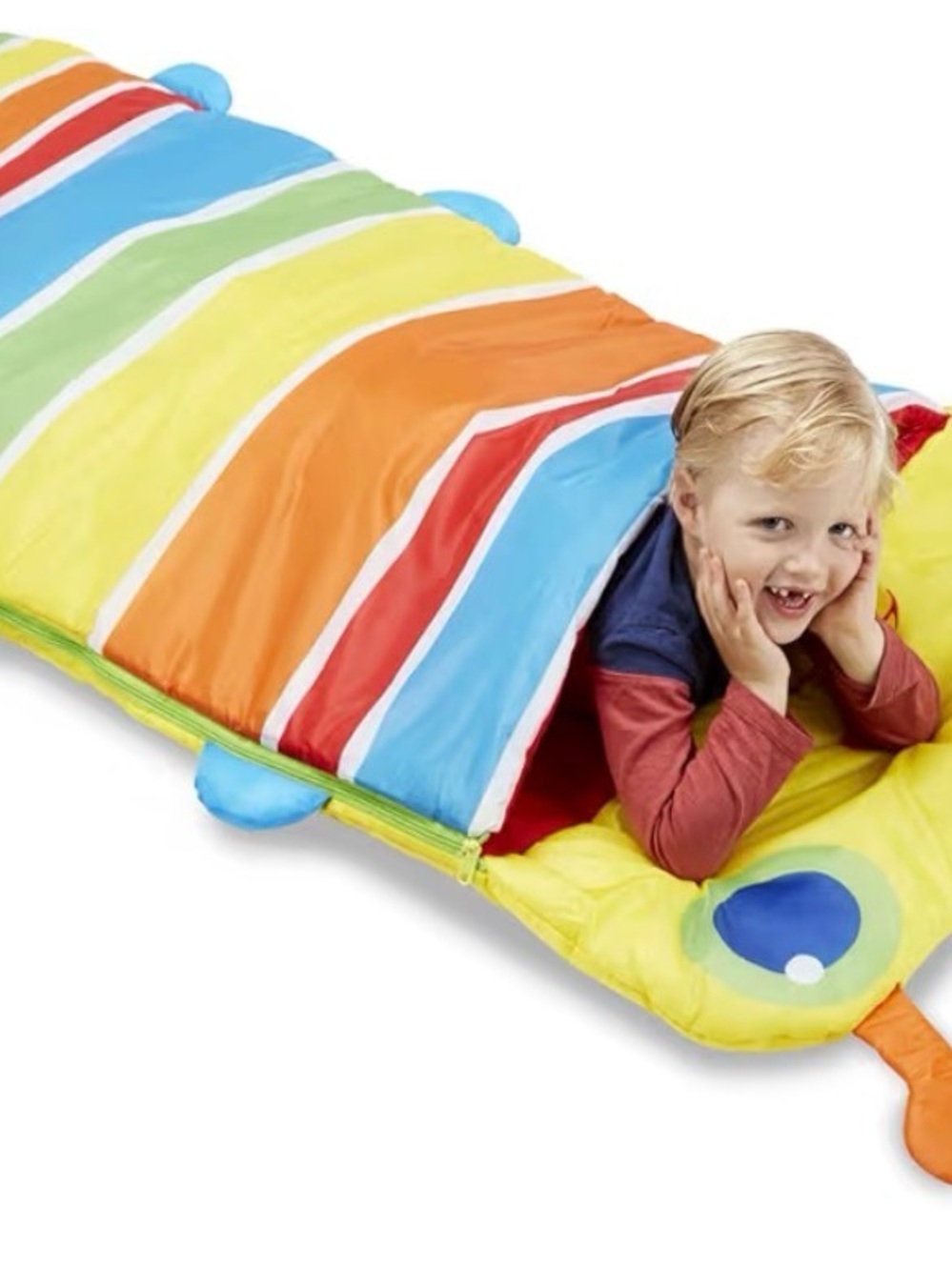 Melissa & Doug Caterpillar Sleeping Bag Kids Nap Mat Rainbow Like New
